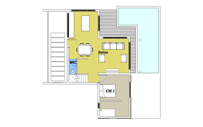 Villa Bella plan du rez de chaussée